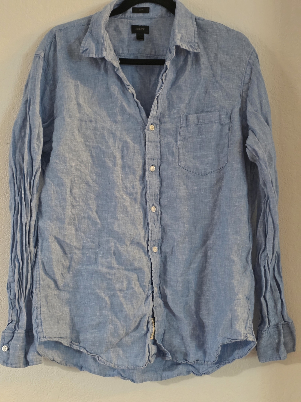 J. Crew Light Blue Linen Button-Down Shirt